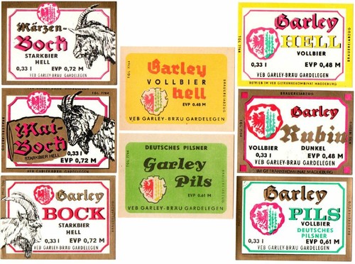 Ddr etichette birra garley - ddr, 8